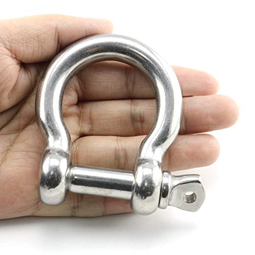 Heyous 1/2 Inch 12mm Screw Pin Anchor Shackle Stainless Steel Heavy Duty Bow Shape Load Clamp for Chains Wirerope Lifting Paracord Outdoor Camping Survival Rope Bracelets - Image 2