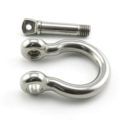 Heyous 1/2 Inch 12mm Screw Pin Anchor Shackle Stainless Steel Heavy Duty Bow Shape Load Clamp for Chains Wirerope Lifting Paracord Outdoor Camping Survival Rope Bracelets - Image 4
