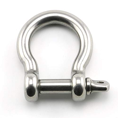 Heyous 1/2 Inch 12mm Screw Pin Anchor Shackle Stainless Steel Heavy Duty Bow Shape Load Clamp for Chains Wirerope Lifting Paracord Outdoor Camping Survival Rope Bracelets - Image 1