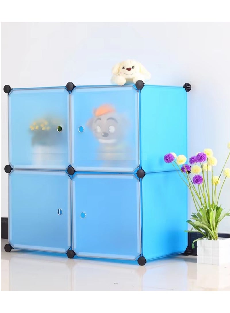 DubaiGallery Plastic Folding Wardrobe Bedroom Simple Cabinet Space Saving Storage Shelves Portable Furniture 4Cabinet  - Image 2