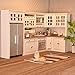 iLAND Dollhouse Kitchen Modern Dollhouse Furniture Set on 112 Scale Wooden White to Store Miniature Food - Image 4