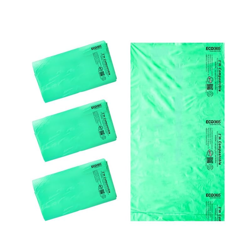 ECO365 Compostable Garbage Bags Pack of 3 Medium Size19x21 Inch EcoFriendly Biodegradable Dustbin Bags PlasticFree Bags for Kitchen Office and Home Waste Management - Image 1