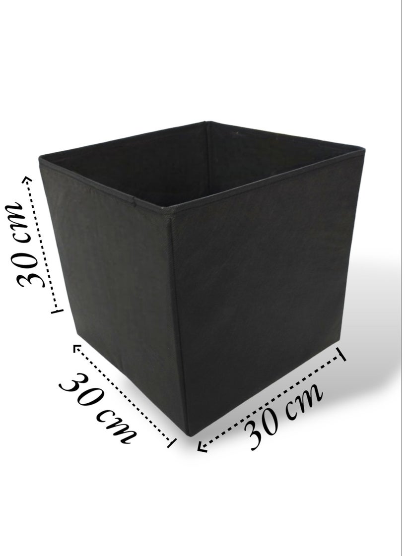 Balkan Room 2 Pieces Black Multi-Purpose Closet Organizer Box Decorative Storage Box Shelf Organizer Large  - Image 2