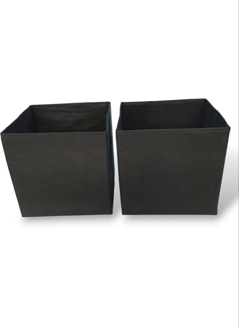 Balkan Room 2 Pieces Black Multi-Purpose Closet Organizer Box Decorative Storage Box Shelf Organizer Large  - Image 1