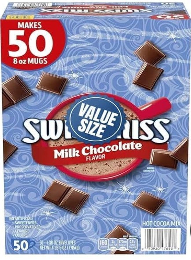 Milk Chocolate Hot Cocoa Mix Packets, 50 Count – Rich & Creamy Instant Hot Chocolate Drink Mix, Individually Wrapped Single-Serve Cocoa for Home, Office, Camping, Parties & Gift Baskets - Image 1