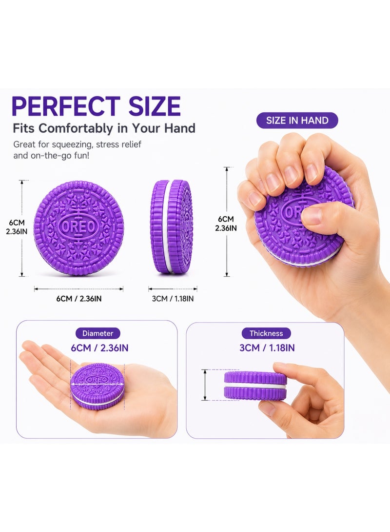 2PCS Soft Clay Biscuit Stress Relieving Toy, Fidget Toy for Anxiety and Relaxation, Black and Purple - Image 3