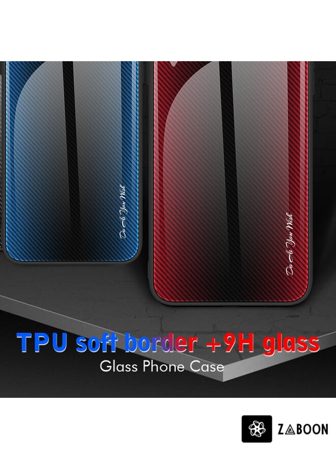 Zaboon Protective Case Cover For Xiaomi Redmi Note 11E Texture Gradient Glass TPU - Image 2