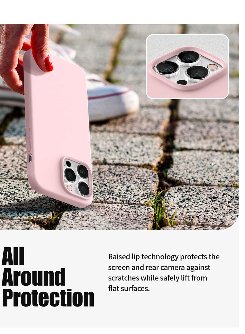 Liquid Silicone Case Compatible with iPhone 14 Pro Max (6.7 inch), Silky-Soft Touch Full Body Protection Shockproof Cover Case with Soft Microfiber Lining - Pink - Image 4