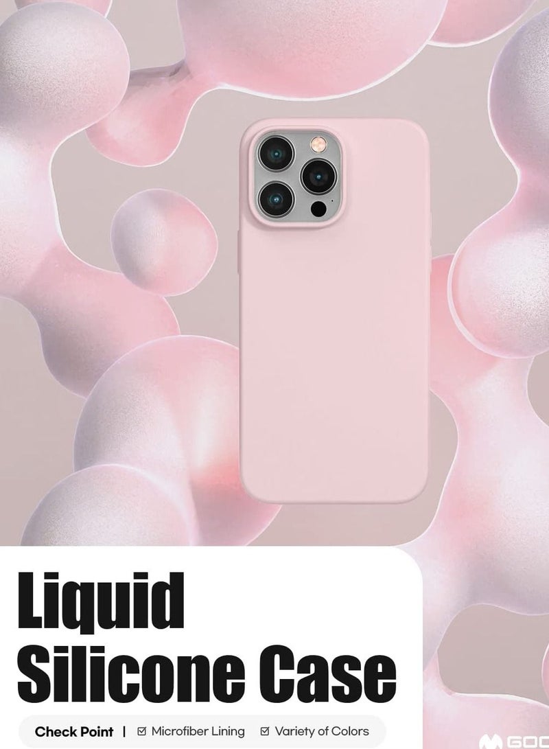 Liquid Silicone Case Compatible with iPhone 14 Pro Max (6.7 inch), Silky-Soft Touch Full Body Protection Shockproof Cover Case with Soft Microfiber Lining - Pink - Image 2