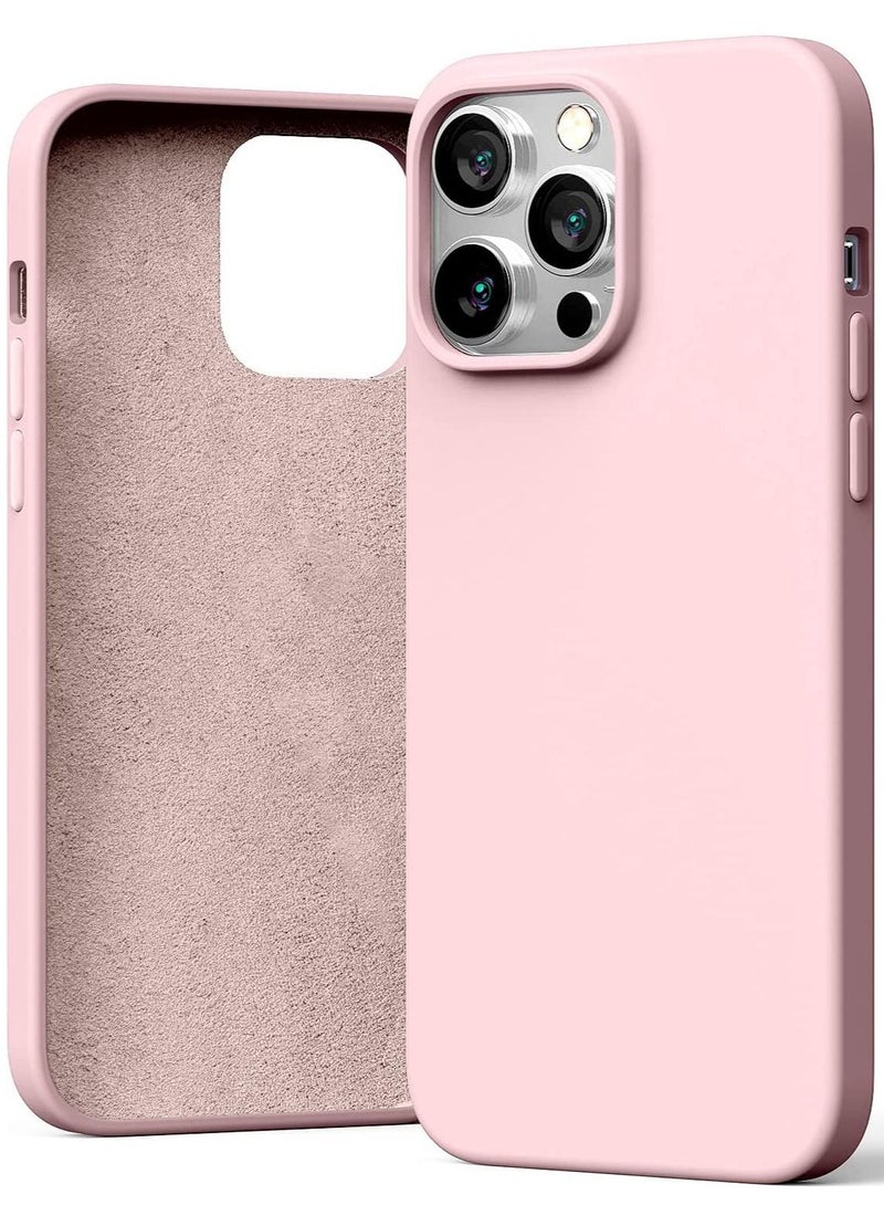 Liquid Silicone Case Compatible with iPhone 14 Pro Max (6.7 inch), Silky-Soft Touch Full Body Protection Shockproof Cover Case with Soft Microfiber Lining - Pink - Image 1