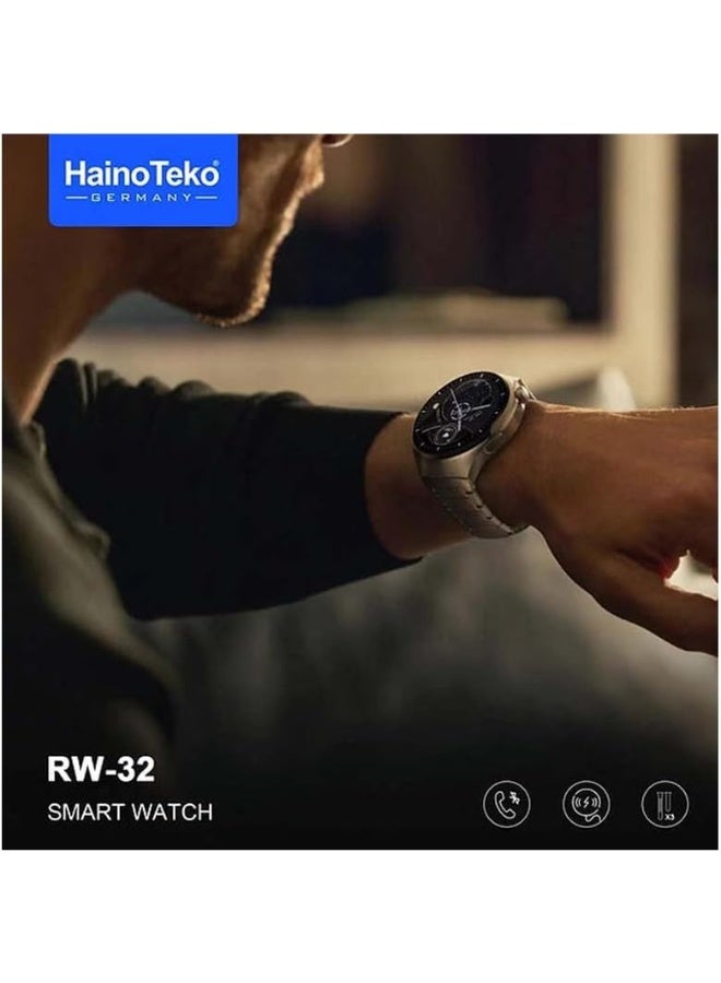 Haino Teko Germany Smart Watch 4 Pro RW-32 – AMOLED Curved Glass Display, Fitness Tracker with Heart Rate & SpO2 Monitor, Bluetooth Calling Smartwatch with 3 Interchangeable Straps for Men & Women - Image 3