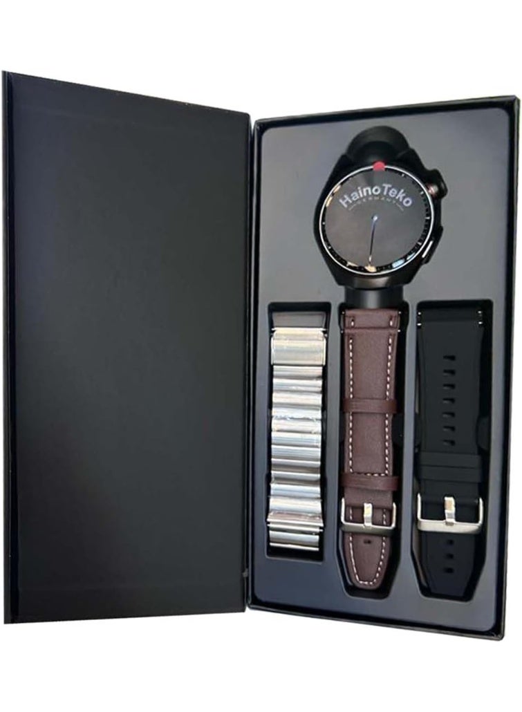 Haino Teko Germany Smart Watch 4 Pro RW-32 – AMOLED Curved Glass Display, Fitness Tracker with Heart Rate & SpO2 Monitor, Bluetooth Calling Smartwatch with 3 Interchangeable Straps for Men & Women - Image 2