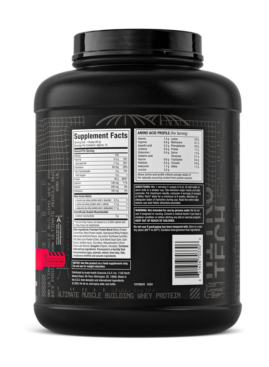 Nitro Tech Whey Isolate Protein - Strawberry - 1.81 Kg