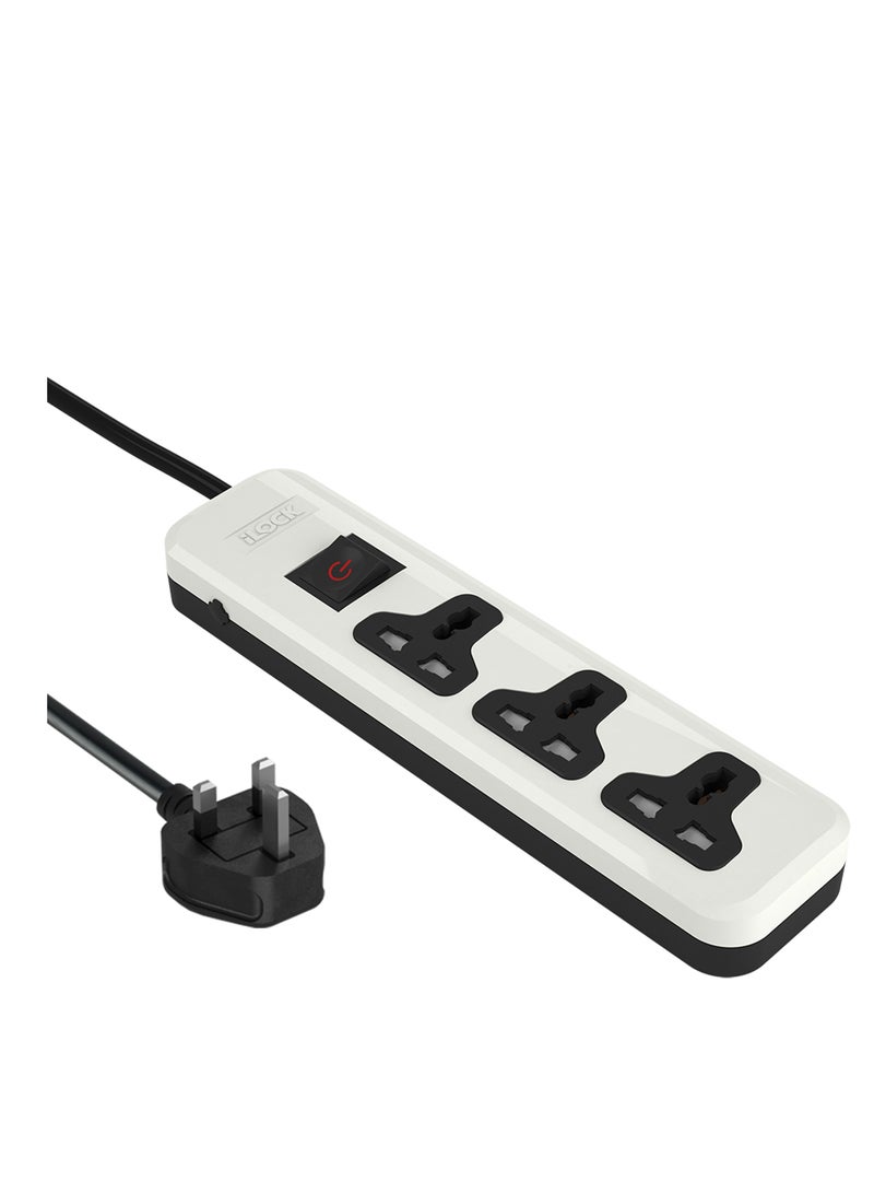 آي لوك مشترك يونيفرسال بفيشة ثلاثية متوافقة مع جميع دول الخليج العربي 3 مخارج ثلاثية 1.5 متر - Image 1