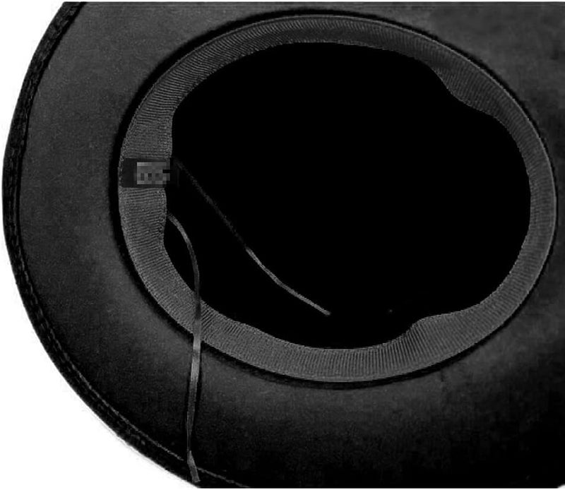 NaRaMax Classic Fashion Black Wide Brim Flat Top Fedora Panama Hat Felt Church Derby Cap Pork Pie Hat Jazz Hat - Image 2