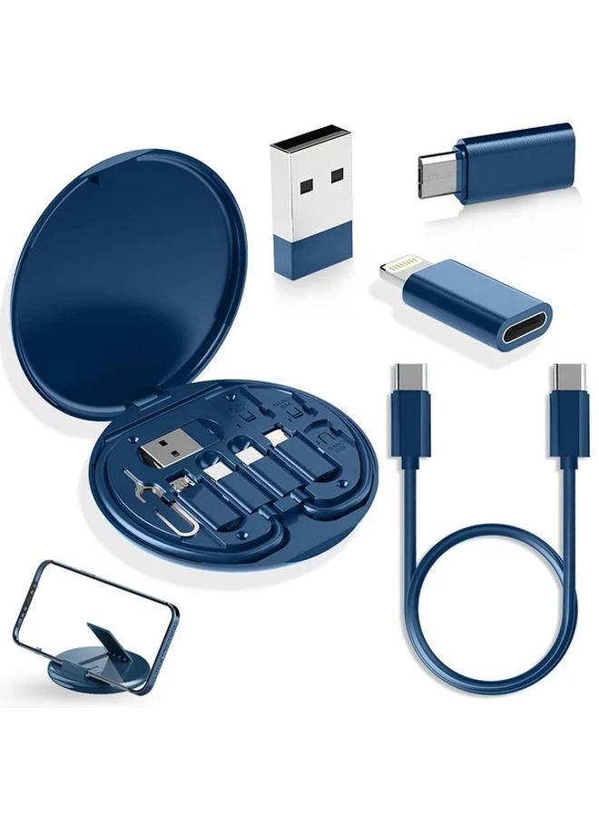 علبة شحن سريعة 5 في 1 باللون الوردي مع صندوق تخزين ونقل بيانات لأجهزة iPhone وأندرويد والتابلت USB - Image 1