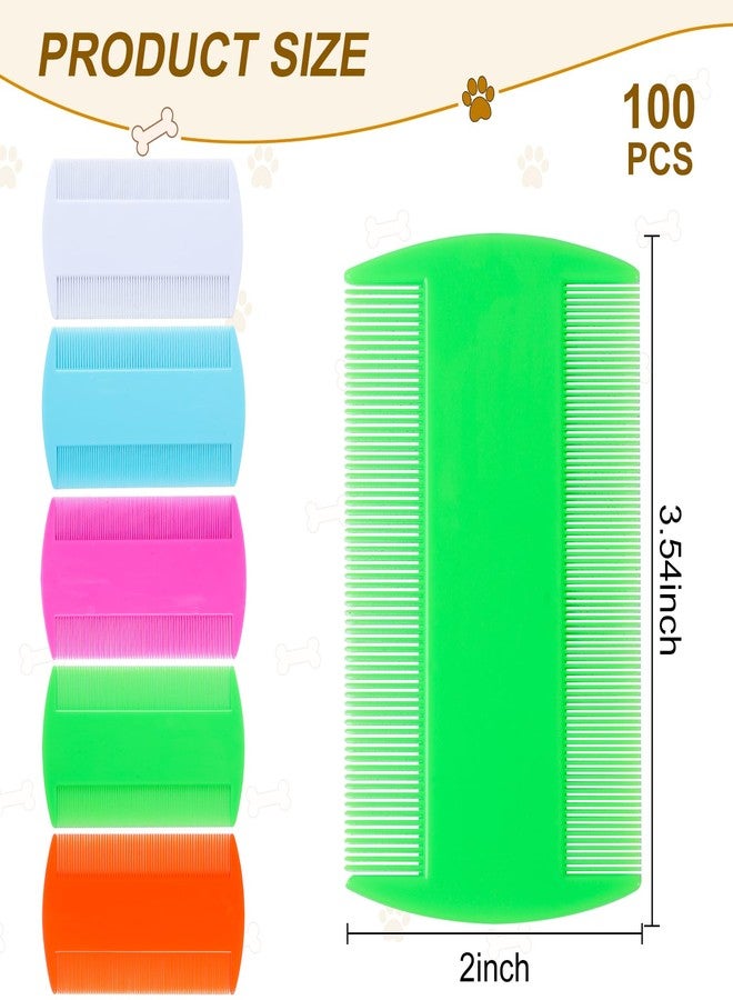 RMERVE 100 Pcs 5 Colors Double Side Tooth Pet Flea Comb Bulk for Cats Dogs Lice and Tick Comb for Small Cats Dogs Kitten Indoor - Image 2