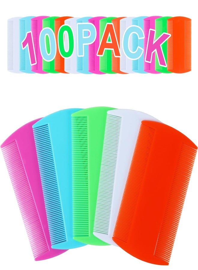 RMERVE 100 Pcs 5 Colors Double Side Tooth Pet Flea Comb Bulk for Cats Dogs Lice and Tick Comb for Small Cats Dogs Kitten Indoor - Image 1