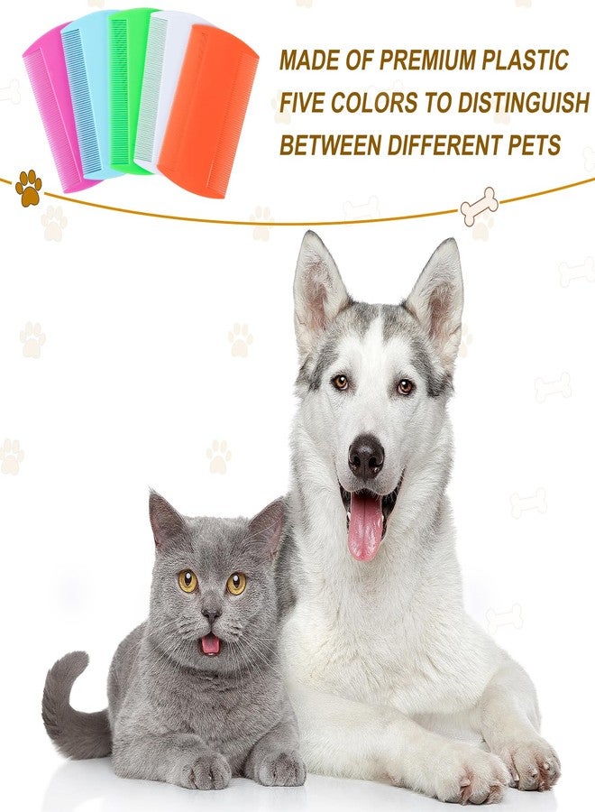 RMERVE 100 Pcs 5 Colors Double Side Tooth Pet Flea Comb Bulk for Cats Dogs Lice and Tick Comb for Small Cats Dogs Kitten Indoor - Image 3