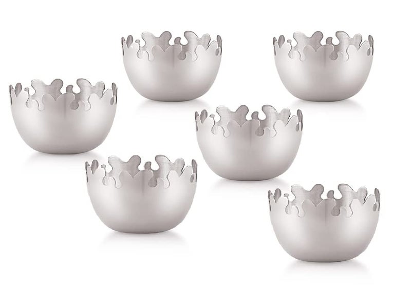 FINALITY Stainless Steel Navratn Dessert and Serving Bowl with Z Spoon, Size- 10 cm (6) - Image 2