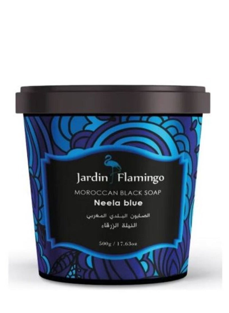 Jardin Flamingo Moroccan Black Soap Neela Blue 500g