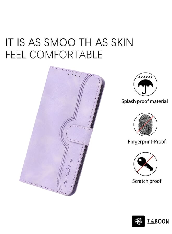 Zaboon Protective Case For Samsung Galaxy A12 Heart Pattern Skin Feel Leather - Image 5