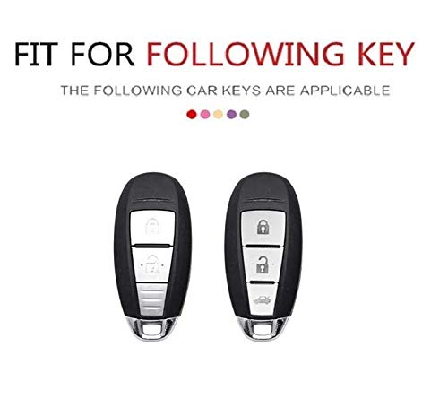 JVCV® Premium Soft TPU Leather Pattern Key Cover Compatible with Maruti Suzuki 3 Button Baleno Ciaz Vitara Brezza S Cross Swift Ignis and Toyota Urban Cruiser Smart Key (Silver) - Image 2