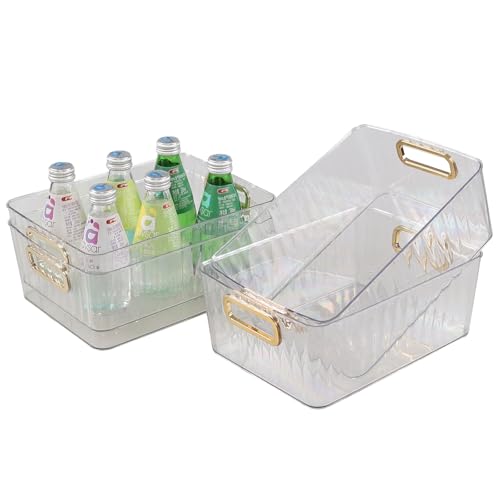 Ggbin 4 Pack MultiUse Clear Organizer Bins Small Plastic Storage Container for Kitchen Pantry Bathroom - Image 1