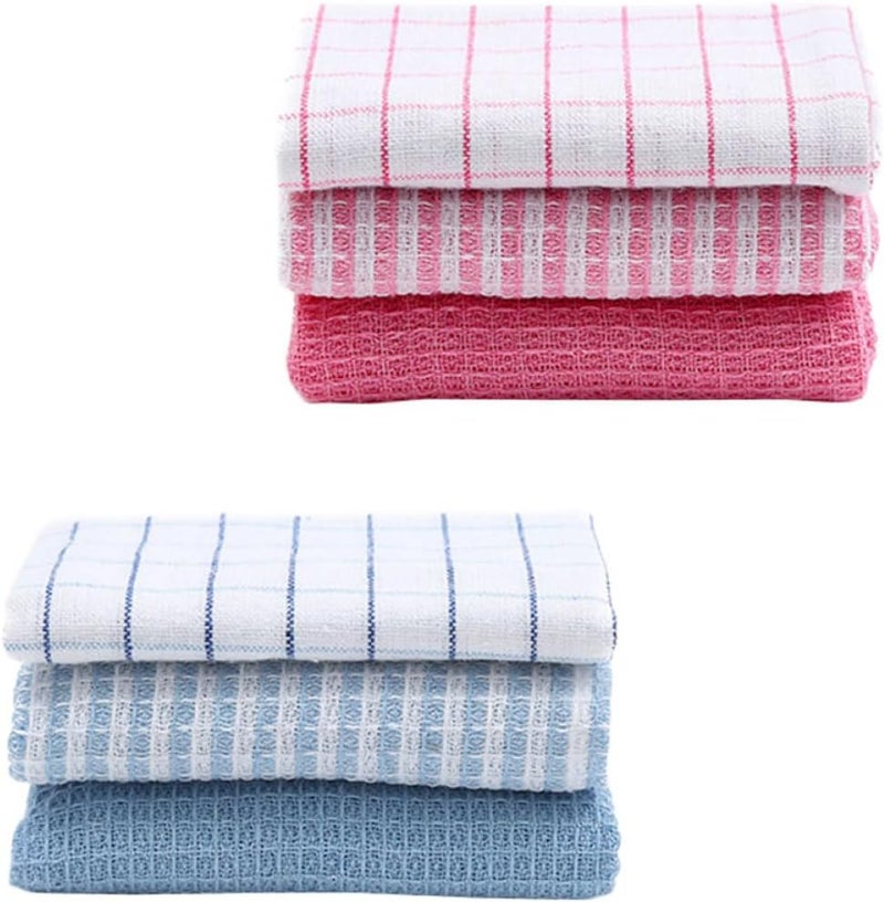 SHERCHPRY 6pcs Kitchen Dish Towels Set Absorbent Kitchen Washing Towels for Home Cleaning Multipurpose Dishcloths for Washing Dishes and Dusting Random Color - Image 1