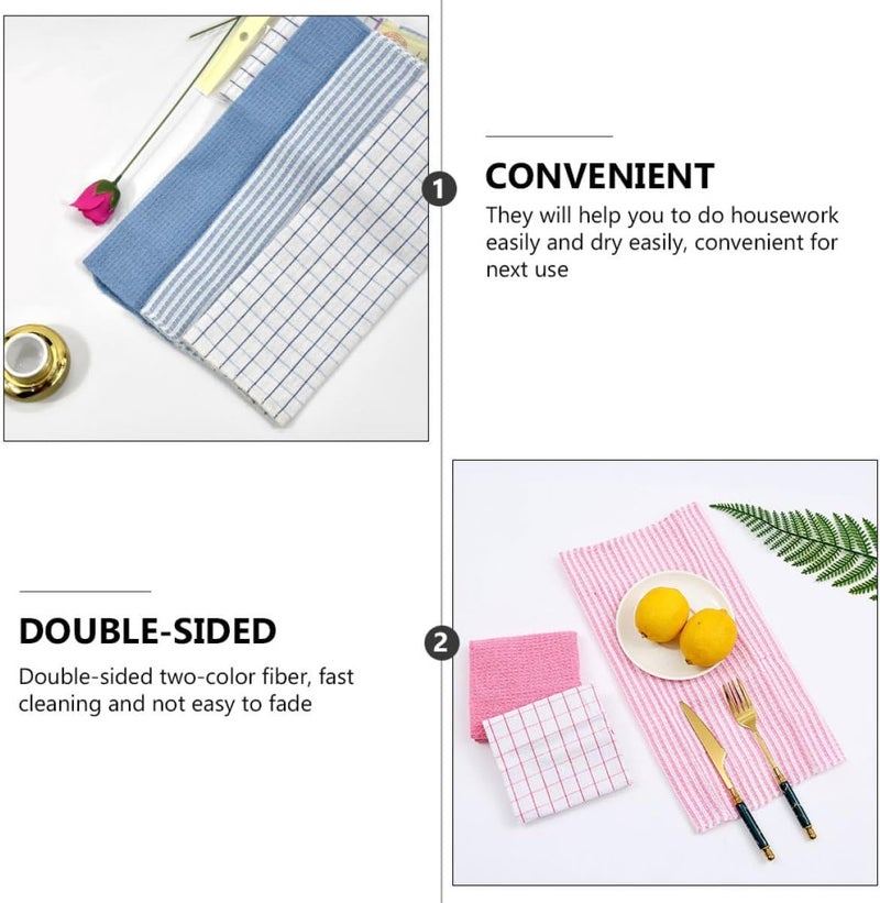 SHERCHPRY 6pcs Kitchen Dish Towels Set Absorbent Kitchen Washing Towels for Home Cleaning Multipurpose Dishcloths for Washing Dishes and Dusting Random Color - Image 3