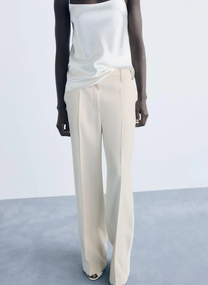 MANGO Straight mid-rise trousers