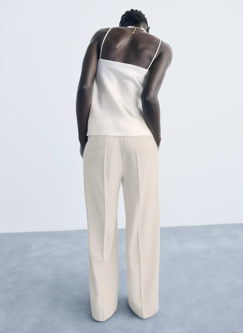 MANGO Straight mid-rise trousers