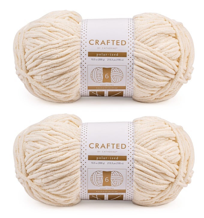 BLANKET SOLID YARN 2 PACK 213 YARDS EACH SKEIN ANTIQUE WHITE GAUGE 6 SUPER BULKY