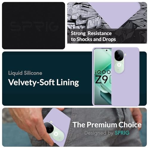 SPRIG Compatible with iQOO Z9s Premium SilkTone Back Cover Drop Tested Shock Proof Mobile Case for Men, Women, Boys and Girls with Camera Protection (Light Purple) - Image 2