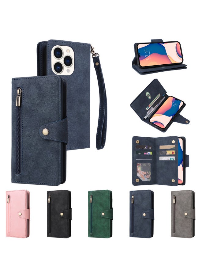 Generic - Nail Buckle Zipper Wallet Style Leather Case For IPhone 14 Pro Max IPhone 14 Plus Digital Computer Protective Cover-Color:grey-Applicable Models:iphone  6G 4.7 - Image 1