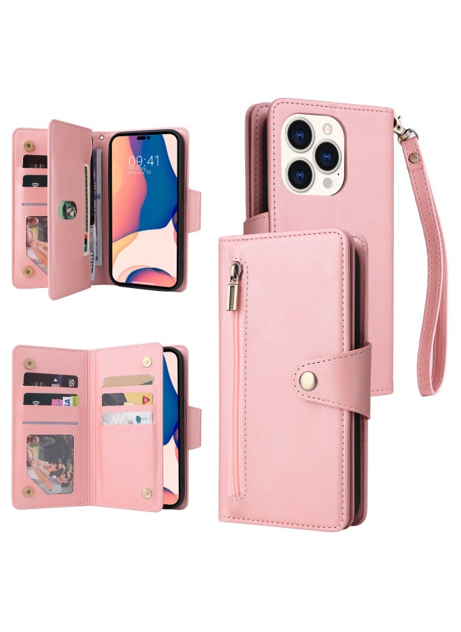 Generic - Nail Buckle Zipper Wallet Style Leather Case For IPhone 14 Pro Max IPhone 14 Plus Digital Computer Protective Cover-Color:grey-Applicable Models:iphone  6G 4.7 - Image 1