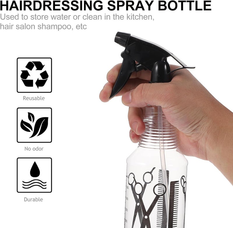 Zerodeko 2pcs Plastic Hair Styling Spray Bottles with Fine Mist Salon Water Mister for Home and Professional Hair Care - Image 5