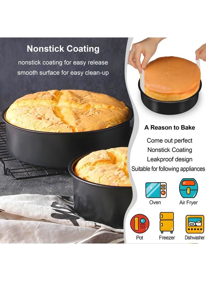 AWTBDP 6 Inch Cake Pans Set of 3, Smash Cake Pans with 100PCS Parchment Paper for Layer Cakes, No-Stick Round Cake Pan Sets for Baking, Durable Baking Pan Set for Christmas Birthday, Dishwasher Safe - Image 4