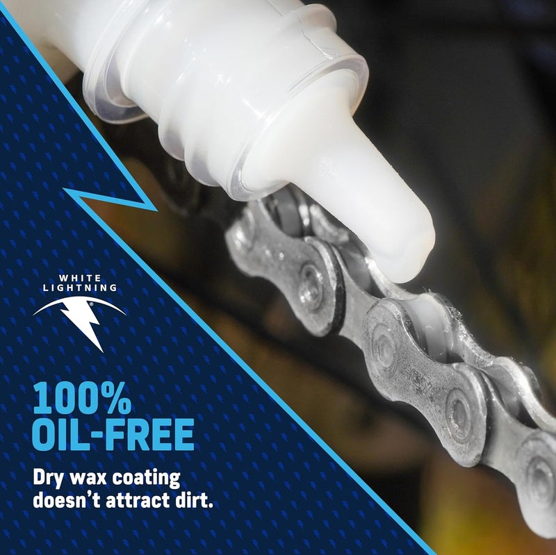 WHITE LIGHTNING Clean Ride Self-Cleaning Wax Bicycle Chain Lubricant – 100% Oil-Free, Reduces Dirt & Grime, Extends Chain Life, Smooth Performance, 32 oz - Image 2