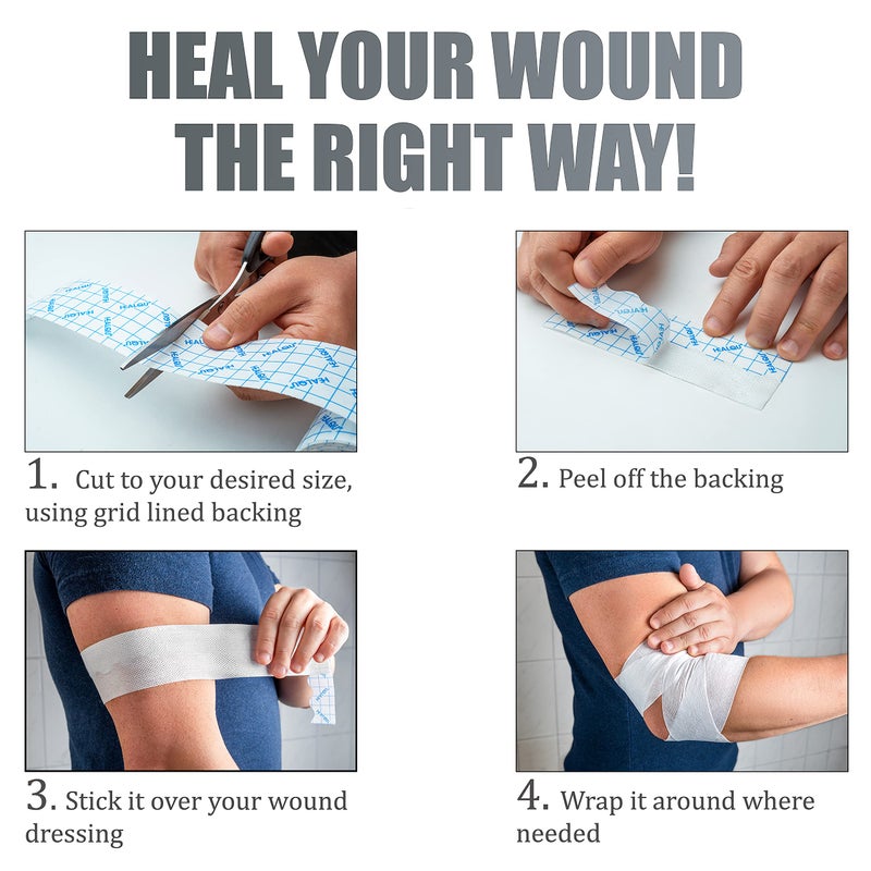 HEALQU شريط الاحتفاظ HEALQU غير المنسوج اللاصق القابل للتنفس قماش مقاوم للاستخدام سهل الإزالة مع شبكة (2x11) - Image 5