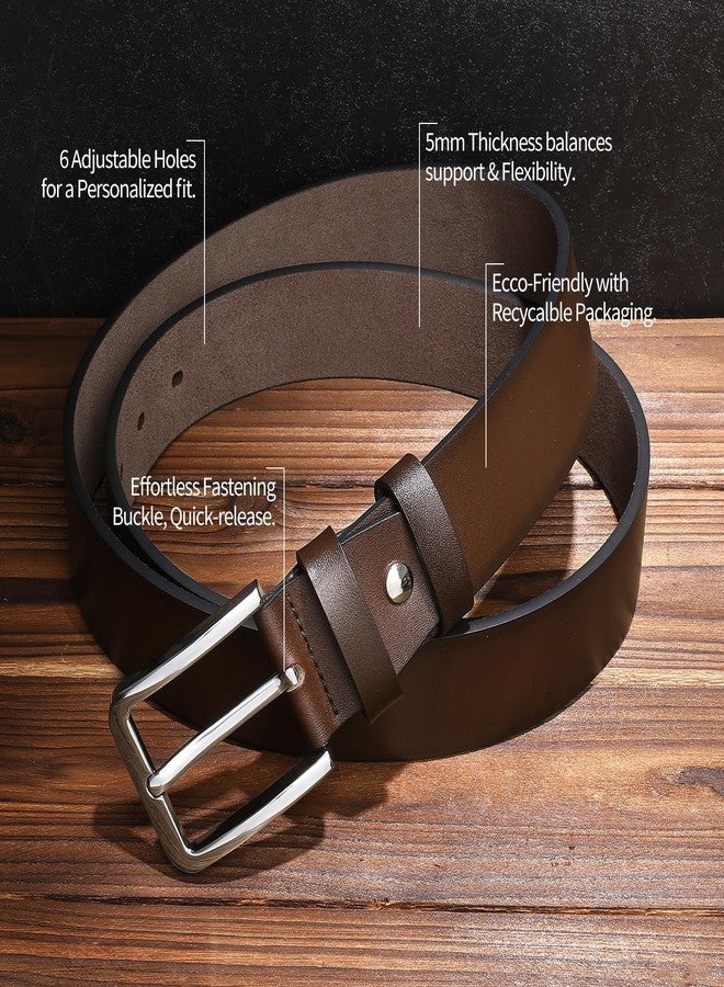SENDEFN Men's Leather Dress Belt - Every Day Leather Jeans Belt for Men Work Business Casual, Classic and Fashion Designs with Gift Box - Image 3