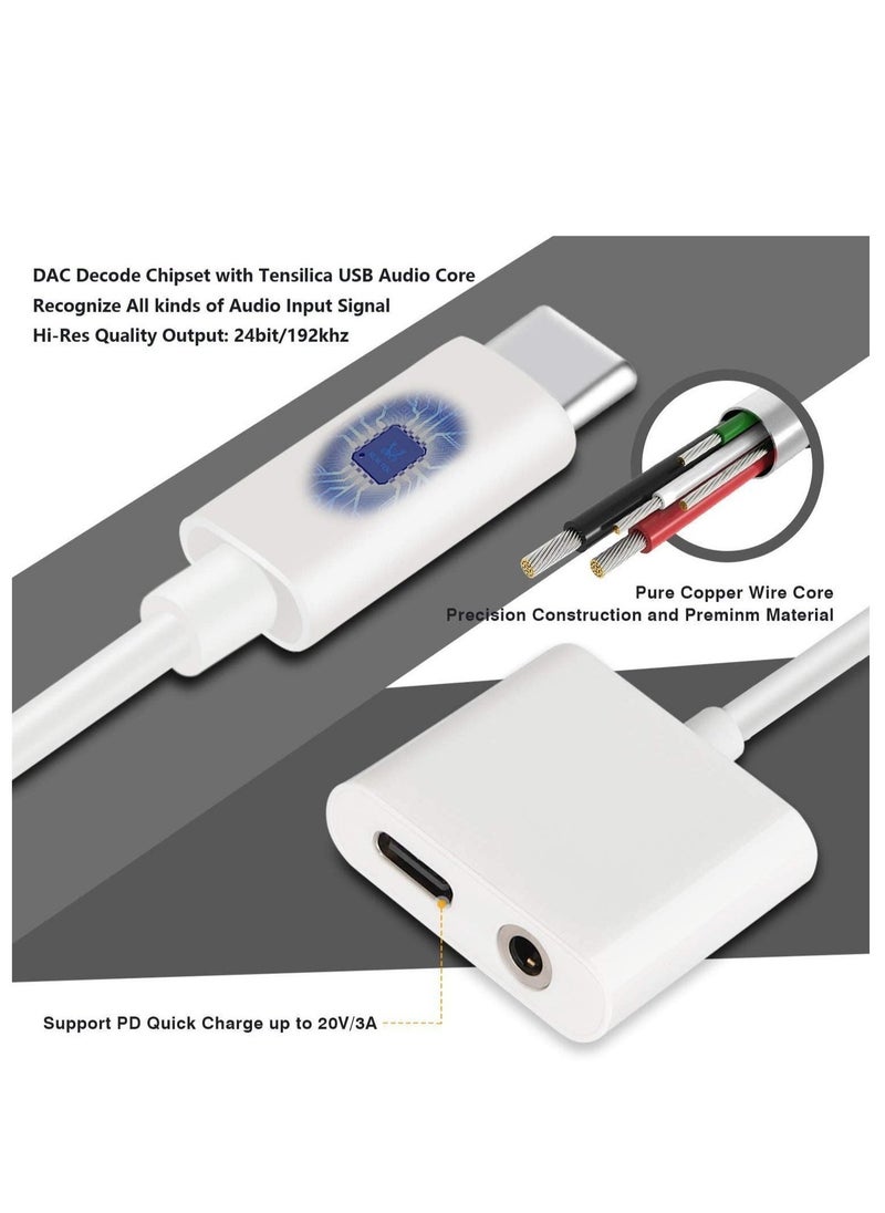 Raxoom USB C to 3.5mm Headphone and Charger Adapter,2 in 1 USB C to Aux Audio Jack with PD 60W Fast Charging Dongle Fit with Galaxy S22 Ultra/S21 Ultra/S20/S20+ Ultra, Note 20/10,Pixel 5/4XL/3 XL/2XL - Image 4