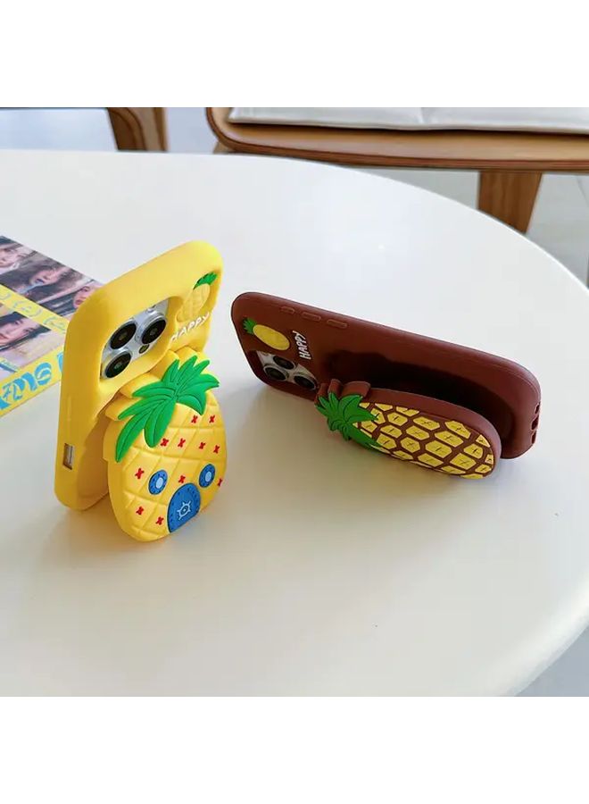 حالة حامل الأناناس الأصفر لجهاز iPhone 12 Pro للعرض بدون استخدام اليدين - Image 3