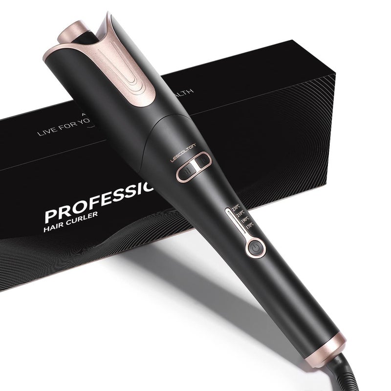 Lescolton Automatic Hair Curling Iron, Rotating Curlers Iron with 1" Barrel Curls, Hair Curler Wand with 4 Temp & Dual Voltage, Anti-Scald, Auto Shut-Off - Image 1