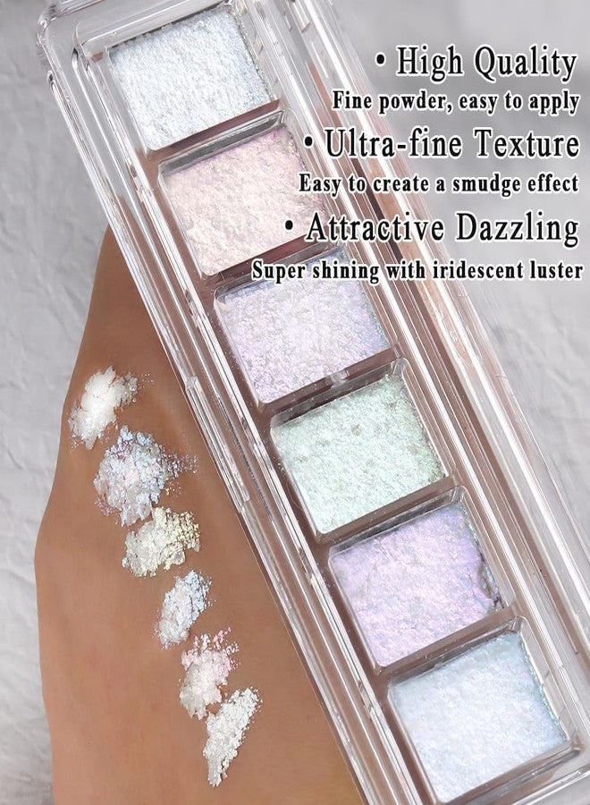 THR3E STROKES 6 Colors Solid Opal Au Rora Nail Powder Set, Iridescent Au Rora Pigment Holographic Chameleon Sparkly Flakes Glitter Dust Kit for Gel Polish Nail Art Decoration (AU Rora) - Image 2