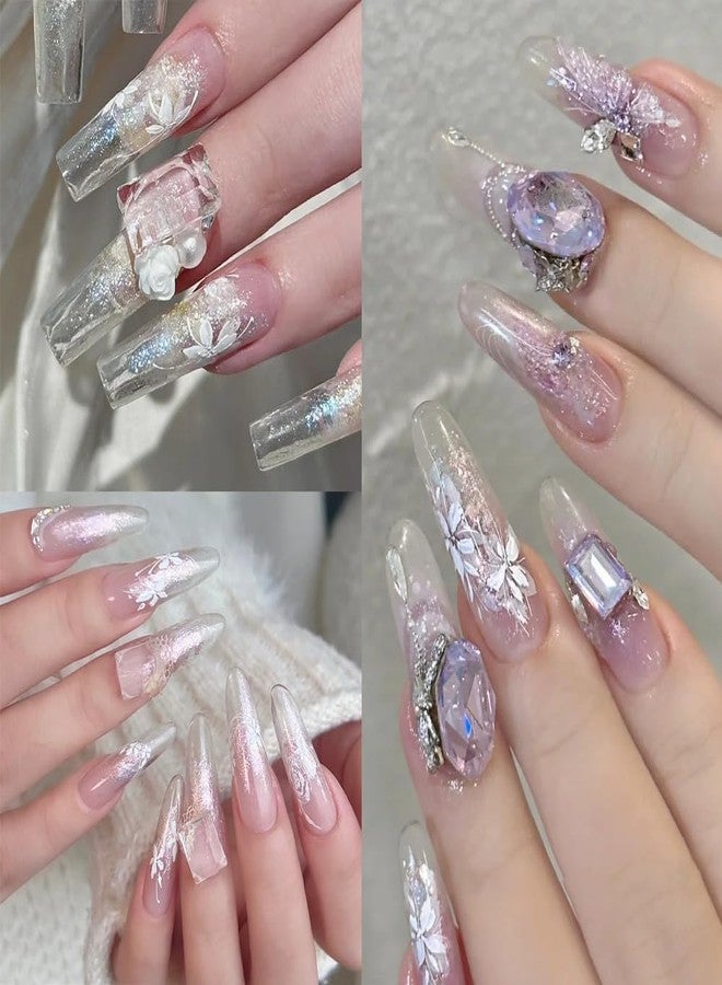THR3E STROKES 6 Colors Solid Opal Au Rora Nail Powder Set, Iridescent Au Rora Pigment Holographic Chameleon Sparkly Flakes Glitter Dust Kit for Gel Polish Nail Art Decoration (AU Rora) - Image 4