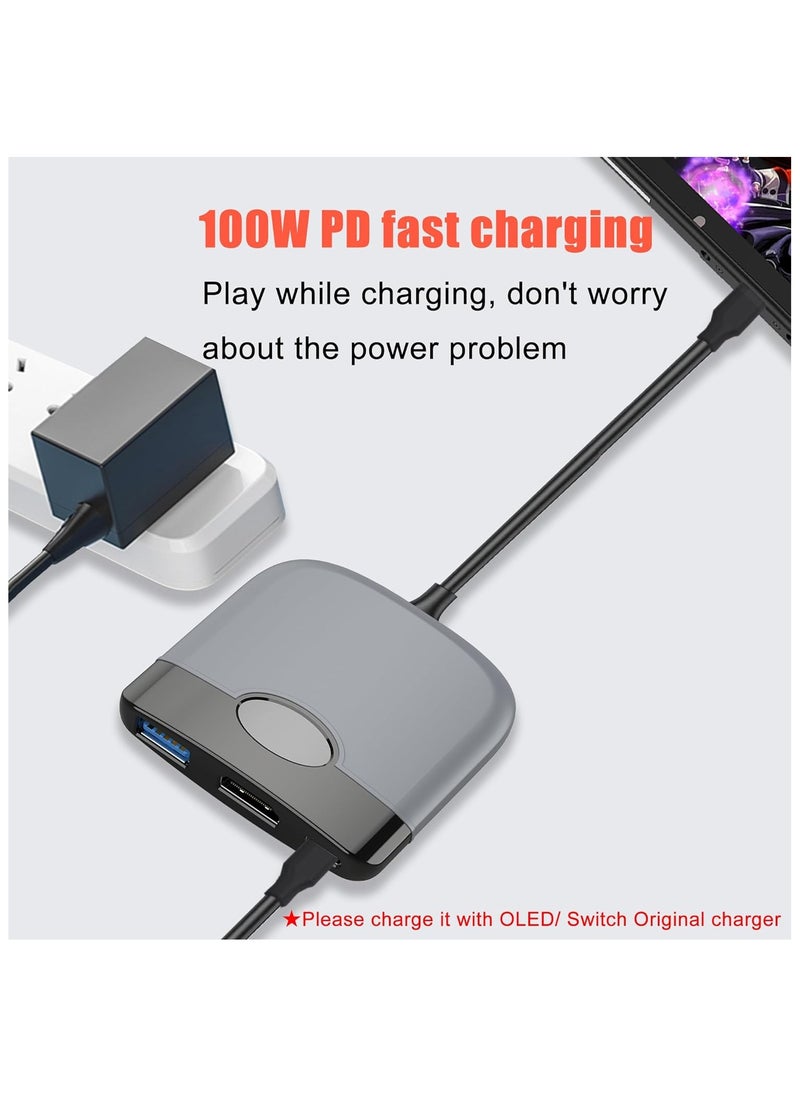 Portable Switch Dock for Nintendo Switch HDMI Adapter Switch Portable Dock for Nintendo Switch TV Adapter Switch Adapter for TV Switch Travel Dock 3-In-1 Switch Docking Station Switch USB C to HDMI