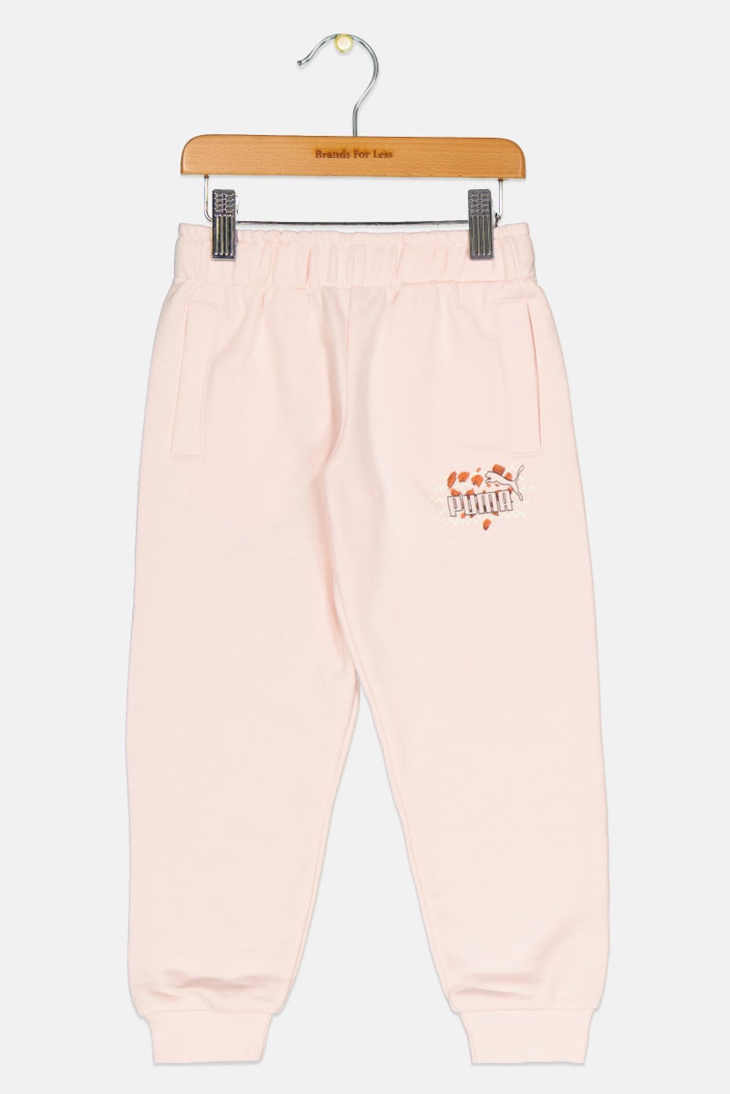 PUMA Kids Girl Sportswear Fit Brand Logo Jogger Pants, Pink - Image 1