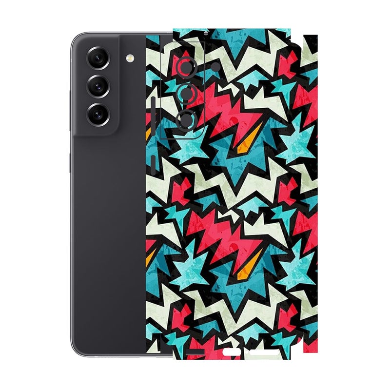 90STETHIX Compatible for Samsung Galaxy S21 FE (5G) Mobile Back Skin Screen Guard Protector (Coverage - Back+Camera+Sides) (Design-6) (106) - Image 1