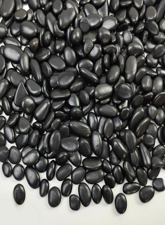 FANTIAN Black Pebbles for Indoor Plants, 3/8 inch Small Bag Stones, Decorative River Rocks for Succulent Potted Plant, Vase and Outdoor Landscaping Garden(16 oz) - Image 1
